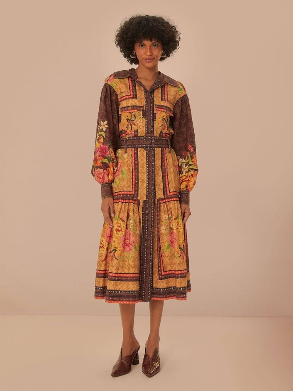 FARM Rio Charming Garden Scarve Midi Dress with POCKETS!!! sz XS NWT